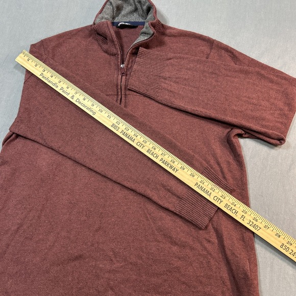 The North Face Jacket Mens Small Burgundy 1/2 Zip Fleece Pullover Sweater Logo - Picture 7 of 9